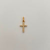 Dije Cruz Circulos Circon Blanco Oro amarillo 18k 0,7 Gr / 9,8 mm / 2,1 Cm