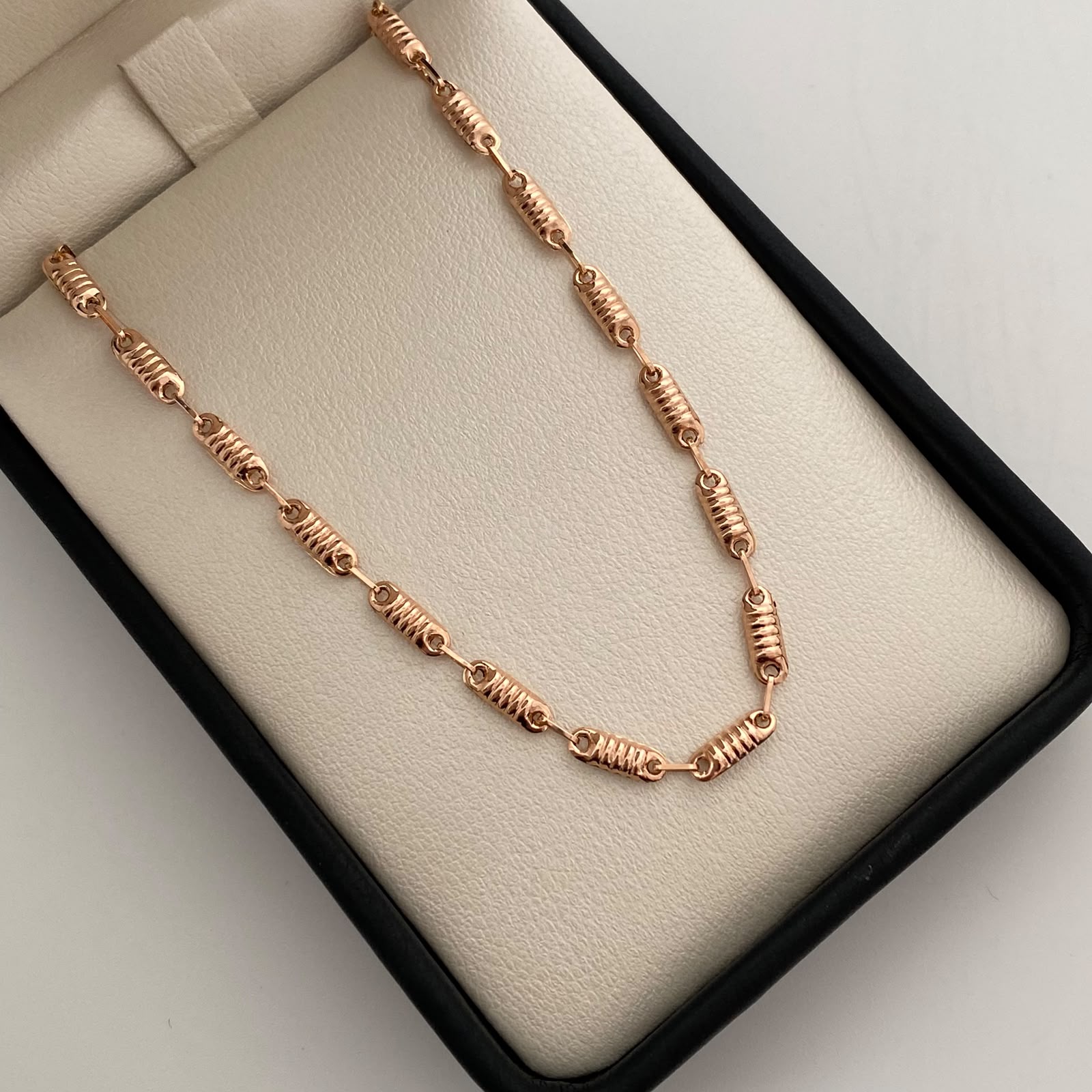 Cadena Rustica Oro rosa 18k 5,45 Gr / 3,3 mm / 60 Cm Broche 0,40