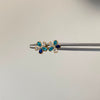 Topos flor circones azules Oro amarillo 18k 1 Gr / 8 mm