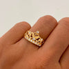 Anillo 15 Corona Casting Blanco Oro amarillo 18k / Talla 6 / 2,85 Gr