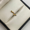 Dije  mini cruz circones multicolor  Oro amarillo 18k 0,5 Gr / 6,4 mm / 1,5 Cm