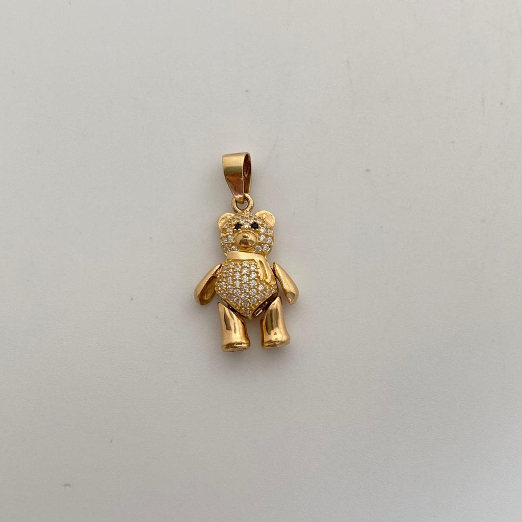 Dije Oso Articulado Casting Blanco Oro amarillo 18k 8,65 Gr / 17,8 mm / 3,4 Cm
