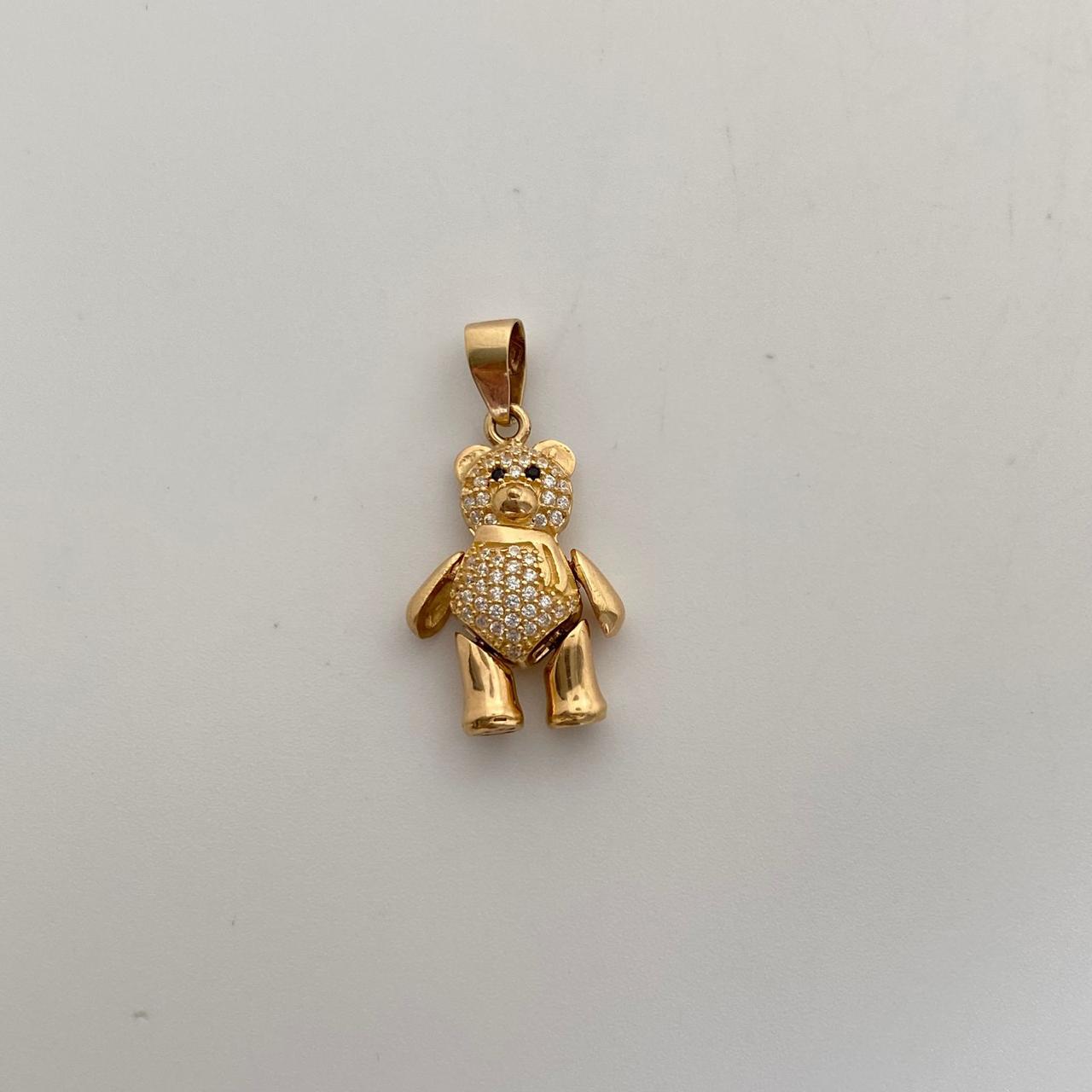 Dije Oso Articulado Casting Blanco Oro amarillo 18k 8,65 Gr / 17,8 mm / 3,4 Cm