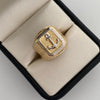 Anillo ancla inflada con diamantado Oro amarillo y oro blanco  18k / Talla 9 / 3,75 Gr