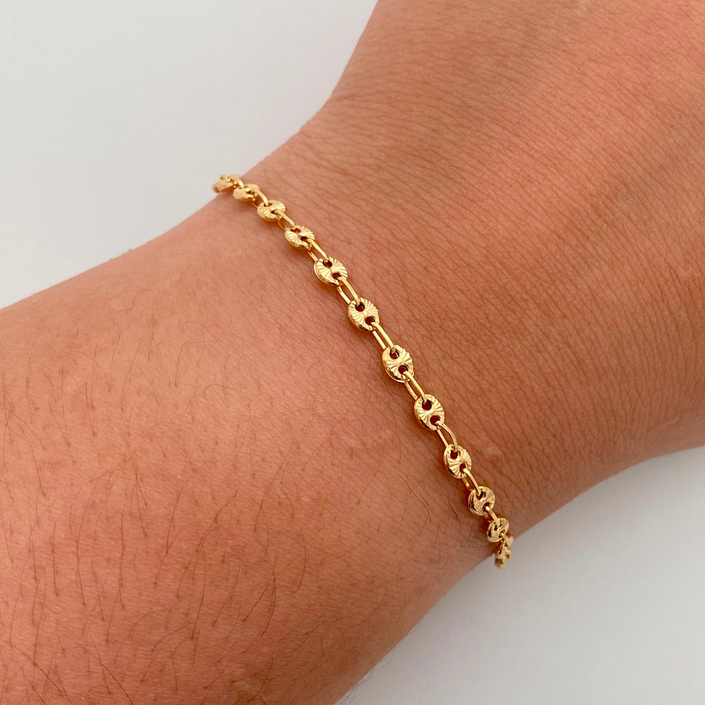 Pulso Gc Diamantado Oro amarillo 18k 2,45 Gr / 3,5 mm / 17 Cm Broche 0,30