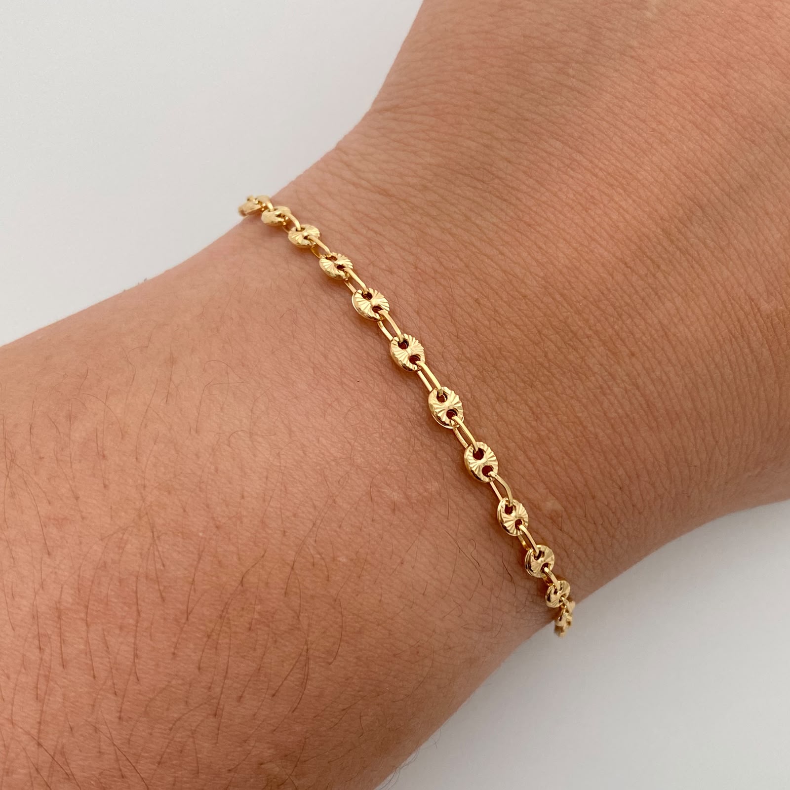Pulso Gc Diamantado Oro amarillo 18k 2,70 Gr / 3,5 mm / 19,7 Cm Broche 0,30