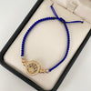 Pulsera tejida silueta corona casting bolas diamantadas #4 Tres oros 18k 3,55 Gr