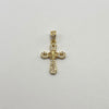Dije Cruz trebol diamantado circones blancos Oro amarillo 18k 1,25 Gr / 13,4 mm / 2,3 Cm