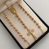 Rosario Virgen de Guadalupe Casting Tres oros 18k 15,35 Gr / 4,9 mm / 60 Cm