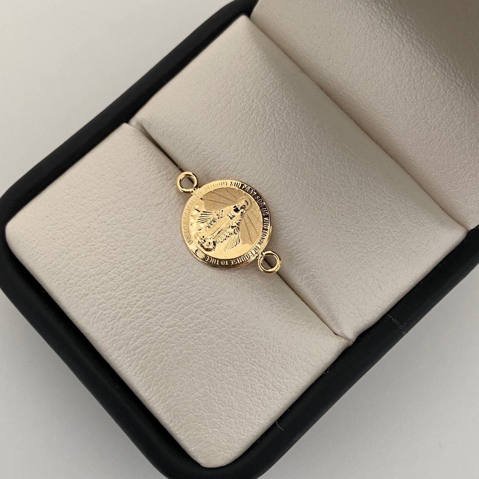 Herraje medalla virgen milagrosa  Oro amarillo 18k 0,75 Gr / 1,3 Cm