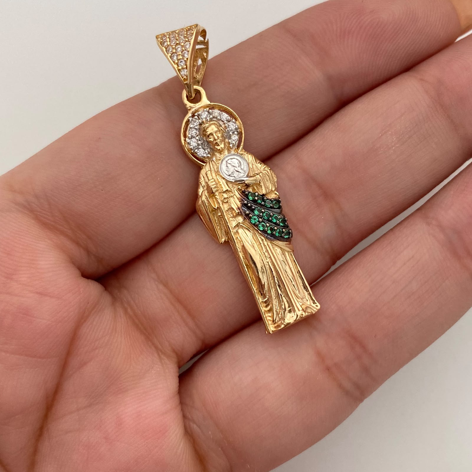 Dije San Judas Silueta Casting Oro amarillo 18k 4,05 Gr / 11,6 mm / 4 Cm