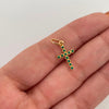 Dije Cruz casting Verde Oro amarillo 18k 0,65 Gr / 9,7 mm / 2 Cm