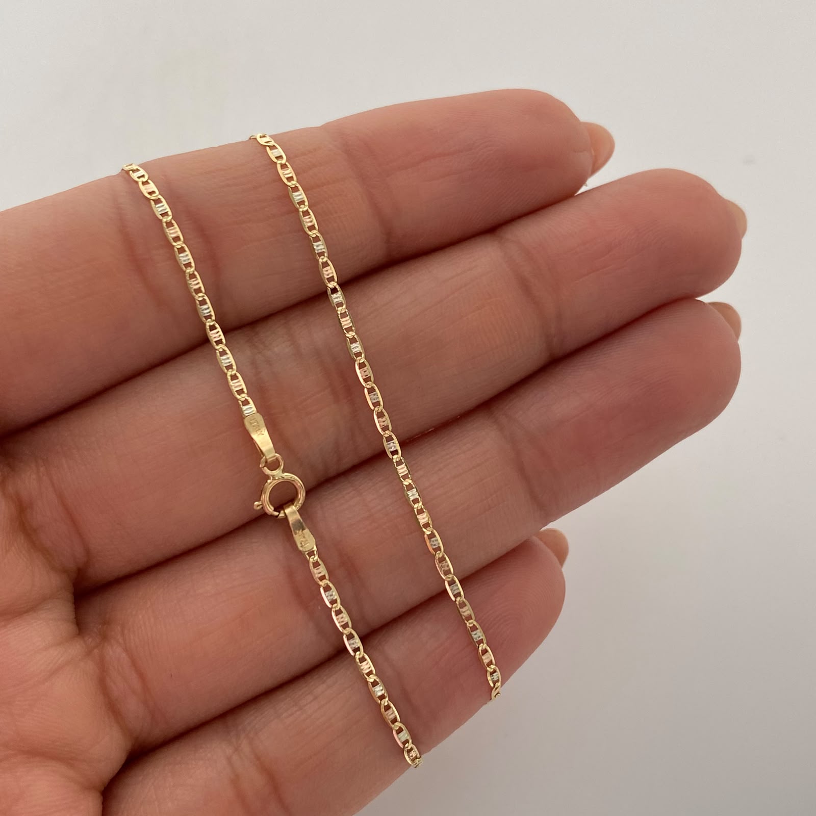 Cadena It Plana Tres oros 18k 1,35 Gr / 1,3 mm / 45 Cm