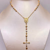 Rosario Bolas diamantadas 4mm virgen milagrosa Oro amarillo 18k 9,43 Gr / 55 Cm  Broche 0,40