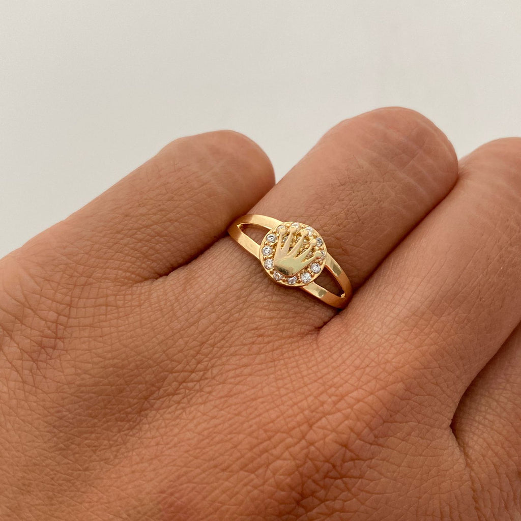 Anillo Corona Rx Oro amarillo 18k / Talla 6 / 2,4 Gr / 1,8 mm