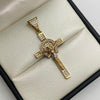 Dije cruz cristo herradura circones blancos Tres oros 18k 4,35 Gr / 20,52 mm / 5 Cm