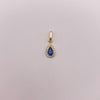 Dije Gota circon azul claro y blancos Oro amarillo 18k 0,45 Gr / 5,5 mm / 1,5 Cm
