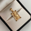 Dije Rectangular Casting Negro y Blanco Guadalupe Oro amarillo 18k 3,4 Gr / 11,6 mm / 2,6 Cm