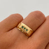 Anillo Toquel Tres Circones Verde Oro amarillo 18k / Talla 7 / 1,9 Gr / 4,4 mm