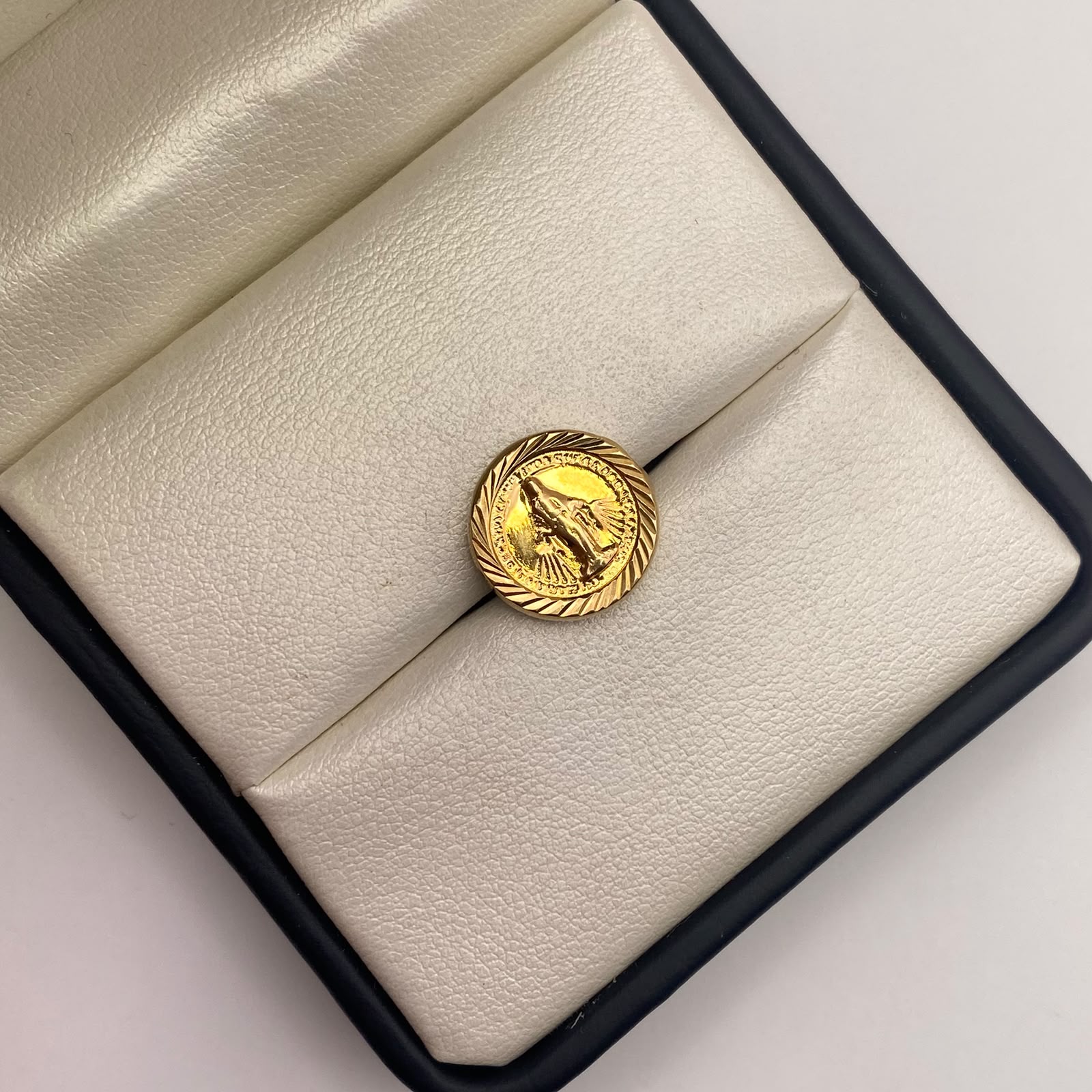 Herraje tambor virgen milagrosa Oro amarillo 18k 1,04 Gr / 1,5 Cm