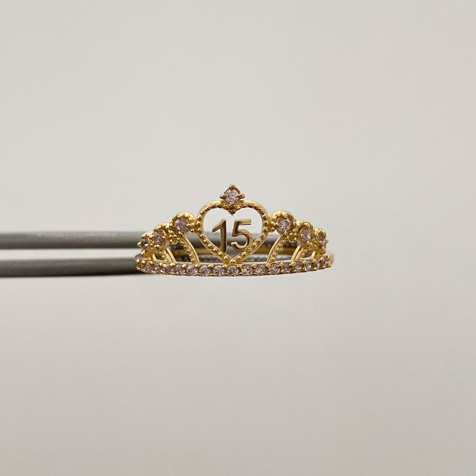 Anillo 15 Casting Rosado Oro amarillo 18k / Talla 6 1/4 / 1,65 Gr
