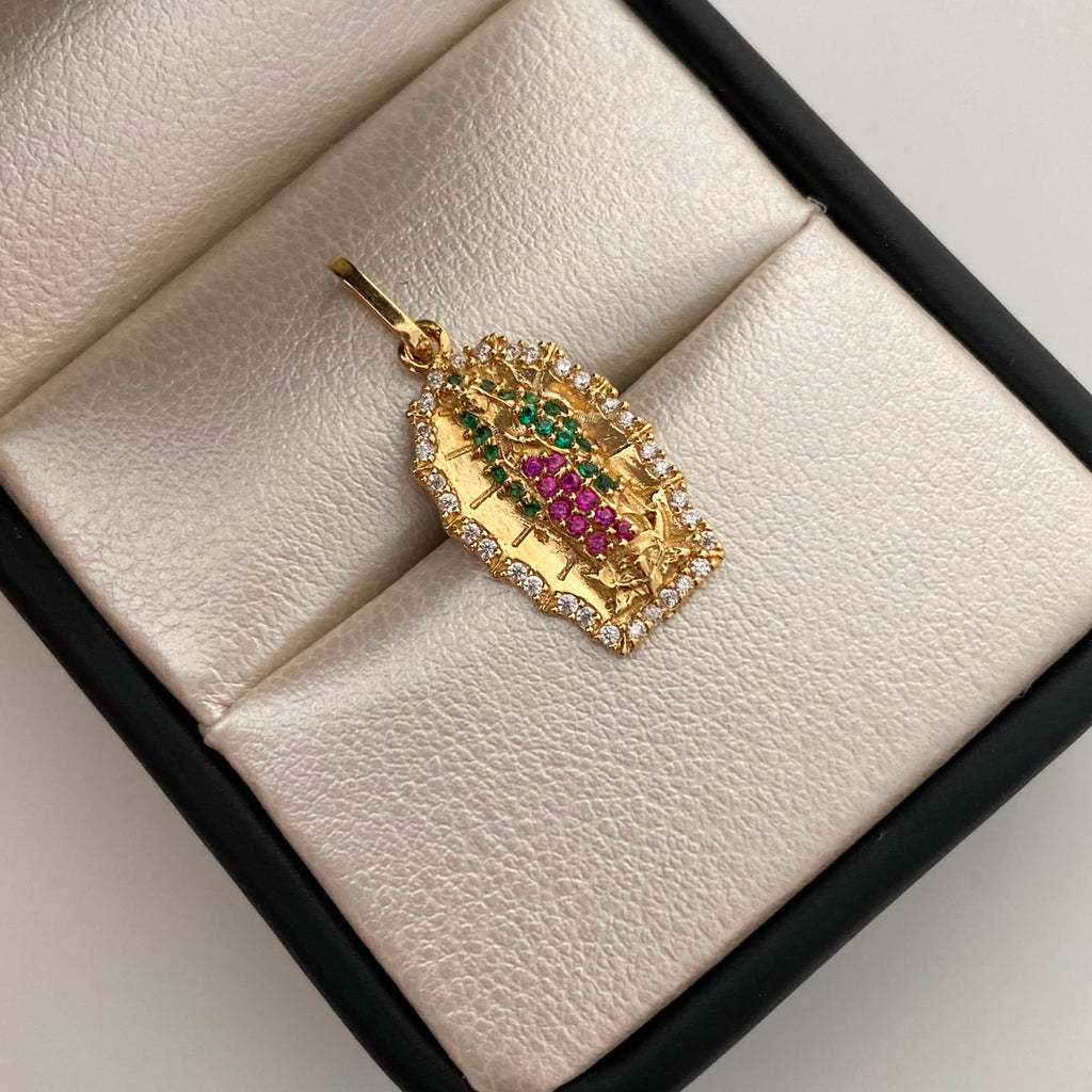 Dije Virgen de Guadalupe Casting Silueta Oro amarillo 18k 1,85 Gr / 11,5 mm / 2,5 Cm