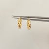 Candonga melcocha lisa y diamantada Oro amarillo 18k 1,4 Gr / 1,5 Cm