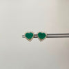 Topos Corazon 2.67 qt de esmeralda y 12.6 de moissanitas Oro amarillo 18k 3,8 Gr / 11,7 mm