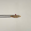 Anillo 15 Corona Circon fucsia Oro amarillo 18k / Talla 6 1/2 / 2,05 Gr