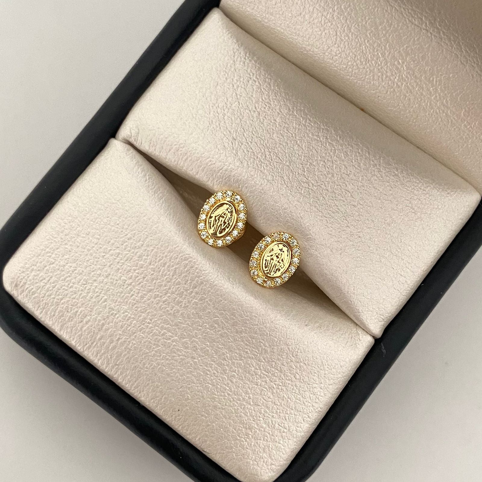 Topos virgen milagrosa borde casting Oro amarillo 18k 0,95 Gr / 6,0 mm