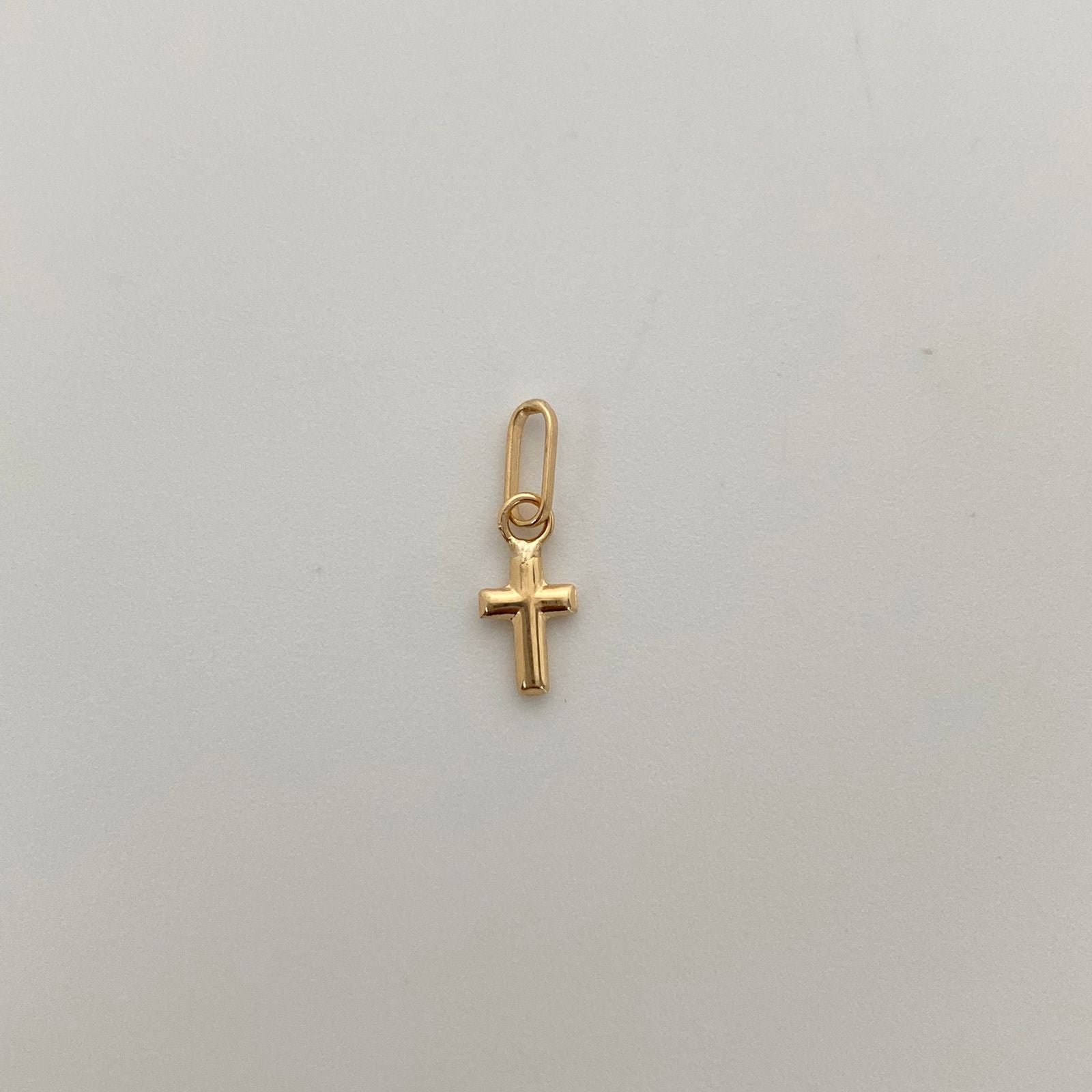 Dije Mini Cruz Tubular Oro amarillo 18k 0,25 Gr / 5,1 mm / 1,5 Cm