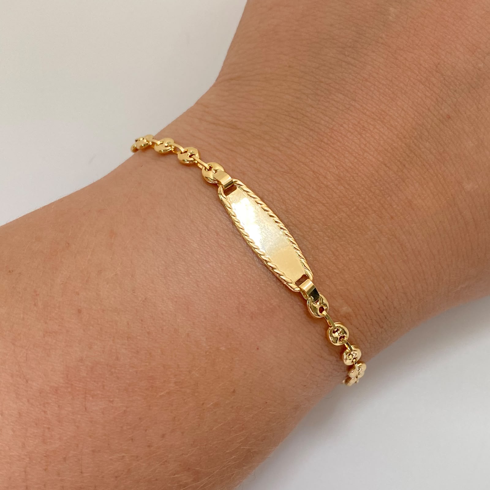 Pulso bebé Gc Placa Oro amarillo 18k 1,90 Gr / 3,6 mm / 14,5 Cm Broche 0,30