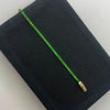 Pulso It tennis circón verde Oro amarillo 18k 1,5 Gr / 1,6 mm / 18 Cm