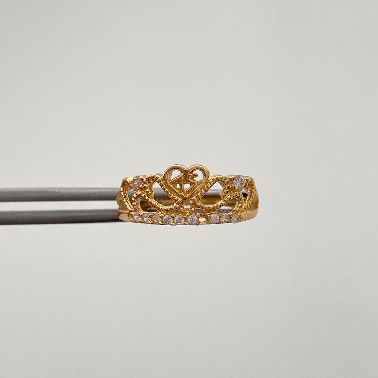 Anillo 15 Casting Blanco Oro amarillo 18k / Talla 7 / 2 Gr