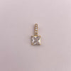 Dije circón blanco Oro amarillo 18k 0,83 Gr / 6,10 mm / 1,3 Cm