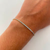 Pulso It Tennis Azul Turquesa Oro amarillo 18k +6 / 2,05 Gr / 1,6 mm / 18,4 Cm