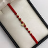 Pulsera tejida Herraje letra E bolas diamantadas 4mm y 3mm  Oro amarillo 18k 1,04 Gr