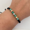 Pulsera tejida Bola Diamantada 6mm + Morrallas Tres oros 18k 0,55 Gr