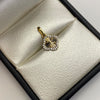 Dije Trebol diamantado borde circones Oro amarillo y Oro blanco 18k 0,7 Gr / 9,5 mm / 1,5 Cm