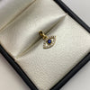 Dije Ojo turco circon azul Oro amarillo 18k 0,65 Gr / 10 mm / 1,2 Cm