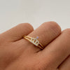 Anillo 15 Corona Circon morado Oro amarillo 18k / Talla 7 / 2 Gr