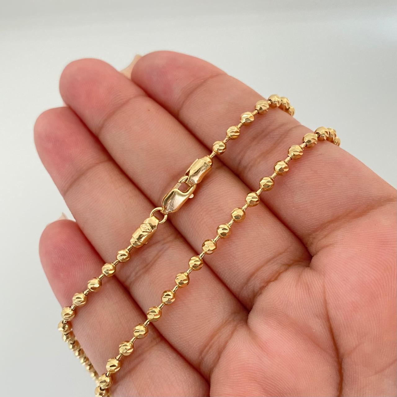 Cadena militar diamantada Oro amarillo 18k 17,60 Gr / 3,0 mm / 61 Cm Broche 0,60
