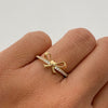 Anillo It moño circones blancos Oro amarillo 18k / Talla 7 / +3 / 1,85 Gr