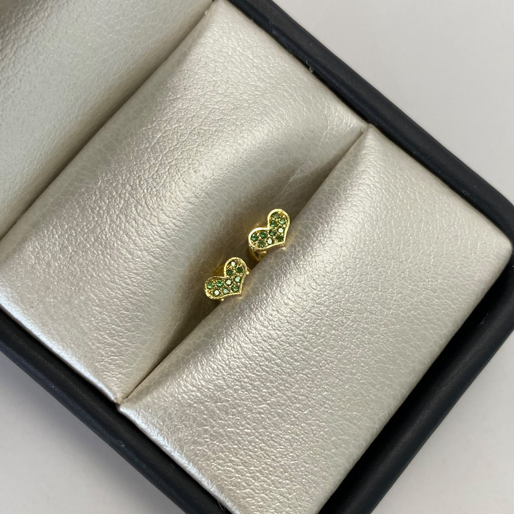 Topos corazon circon verde Oro amarillo 18k 0,6 Gr / 5,5 mm