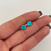 Topos Circon Azul Turquesa Oro amarillo 18k 1,6 Gr / 6,2 mm