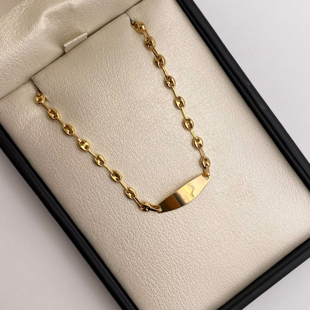 Pulso bebé gc placa ovalo Oro amarillo 18k 1,71 Gr / 3,2 mm / 16,5 Cm Broche 0,20