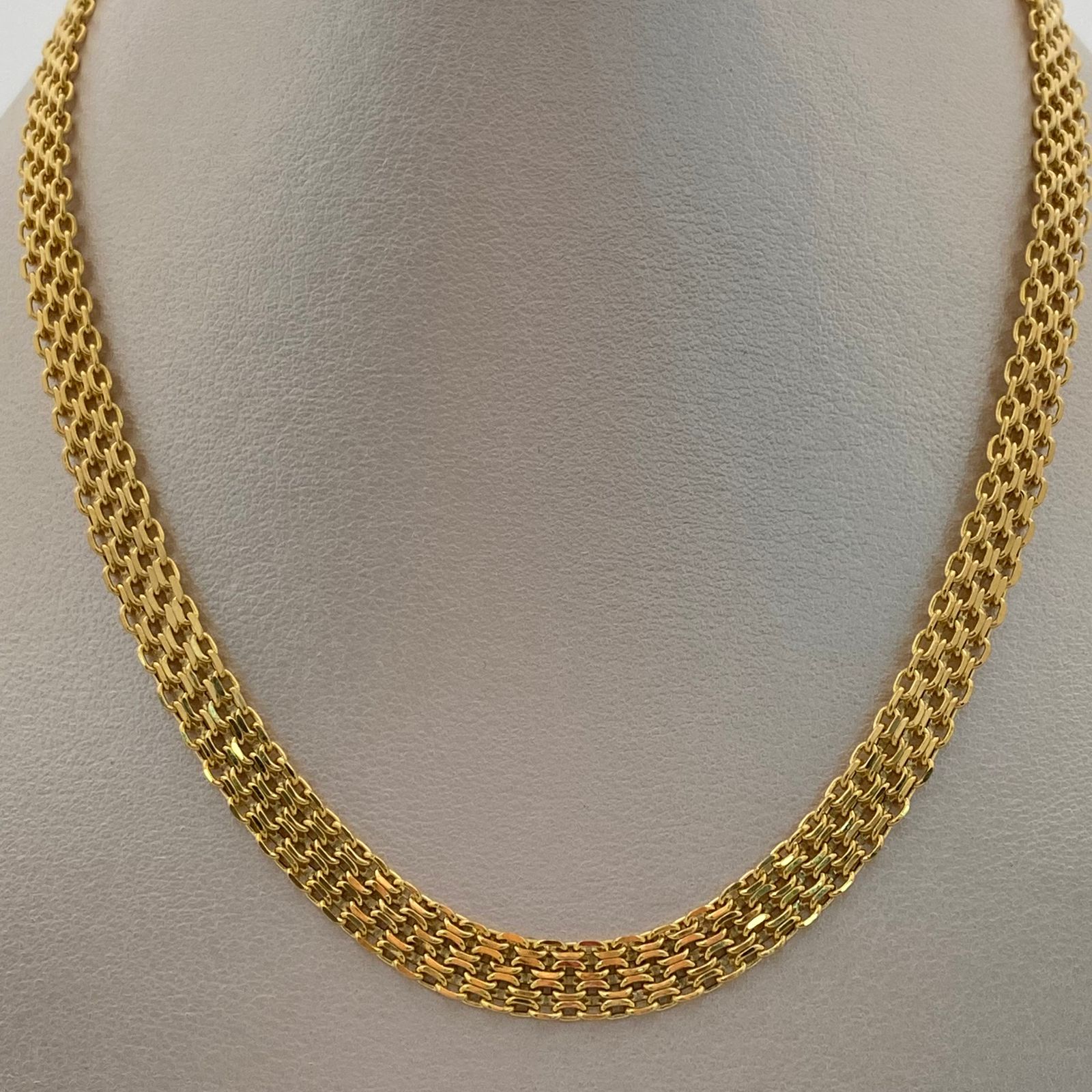 Cadena It china triple carril Oro amarillo 18k +2 / 15,30 Gr / 6,5 mm / 60 Cm