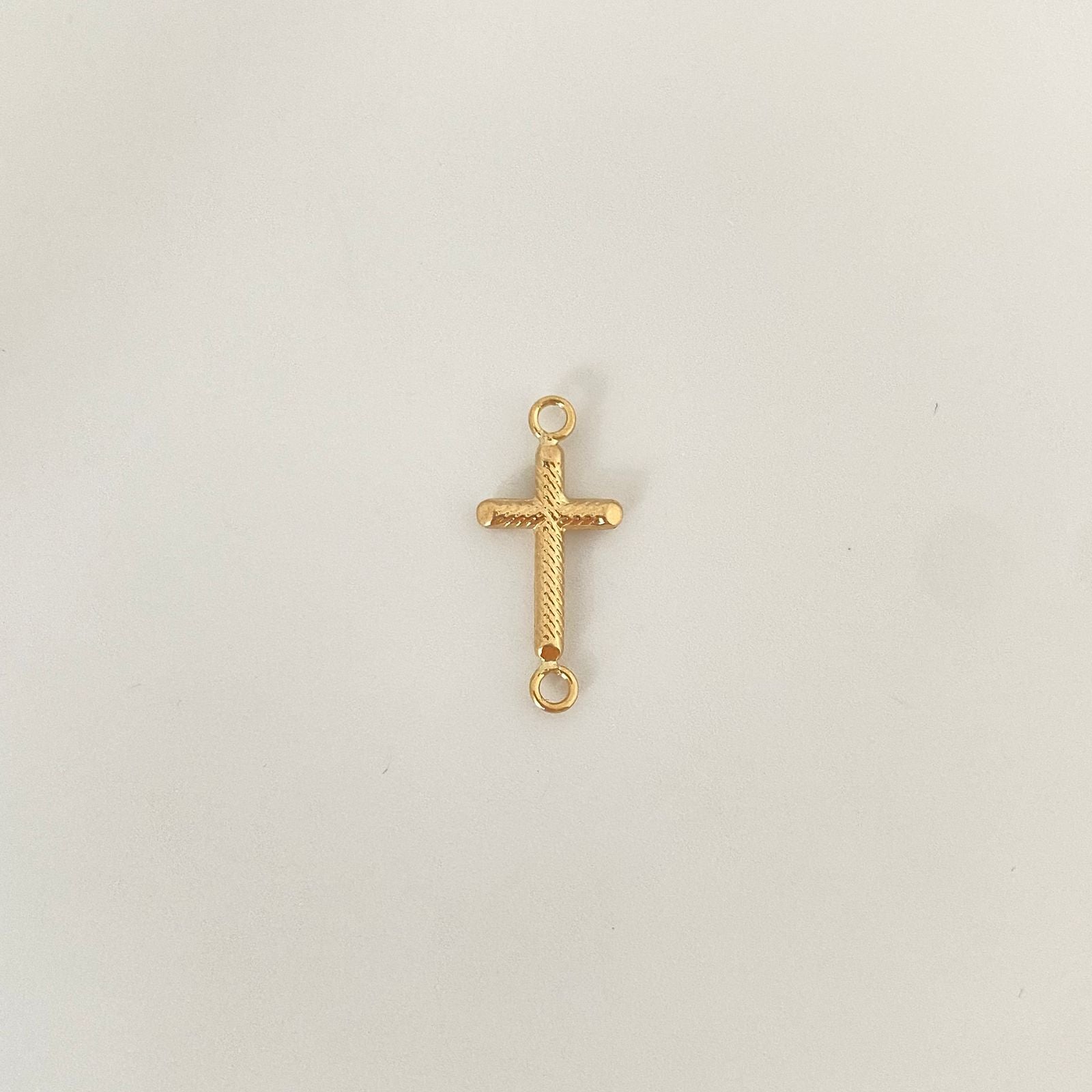 Herraje cruz diamantada Oro amarillo 18k 0,5 Gr / 2,3 Cm
