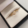 Anillo Trebol Blanco Oro amarillo 18k / Talla 8 / 1,1 Gr / 1,3 mm