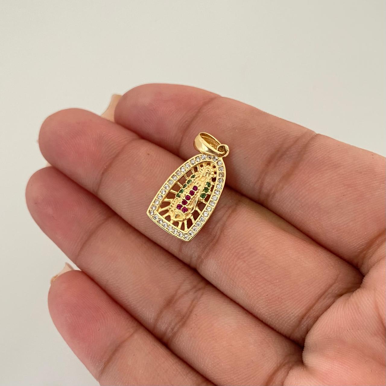 Dije virgen guadalupe borde casting  Oro amarillo 18k 2,4 Gr / 2,5 Cm